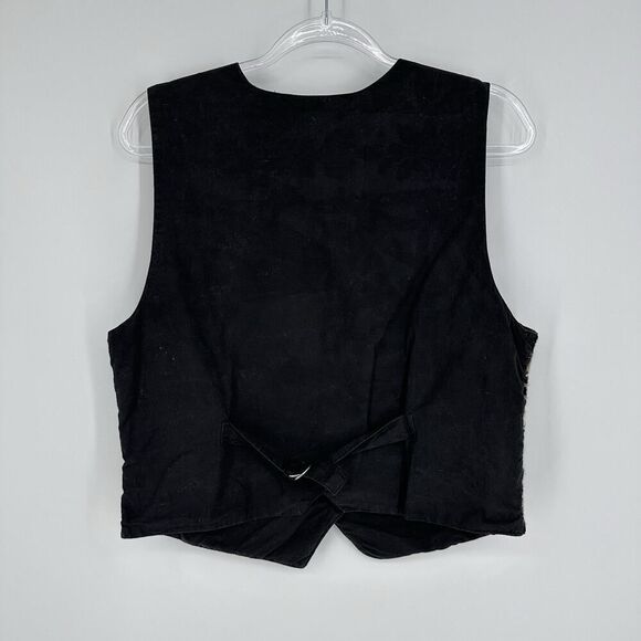 Vintage Jane Ashley Vest Wool Woven Knit Cotton Lined Floral Embroidery Size M - Picture 4 of 10